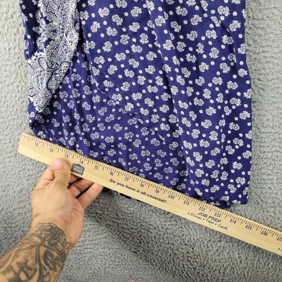 Japna Blue and White Patterned Wide-Leg Pants - Picture 5 of 12